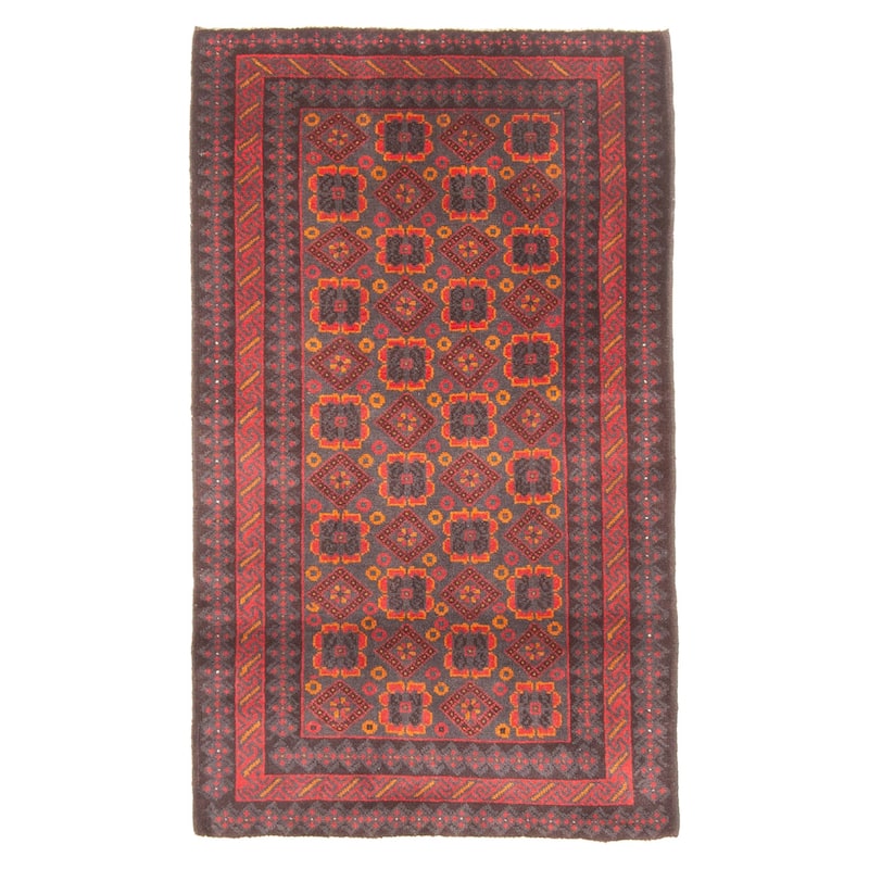 ECARPETGALLERY Hand-knotted Teimani Charcoal Wool Rug - 2'7 x 4'6