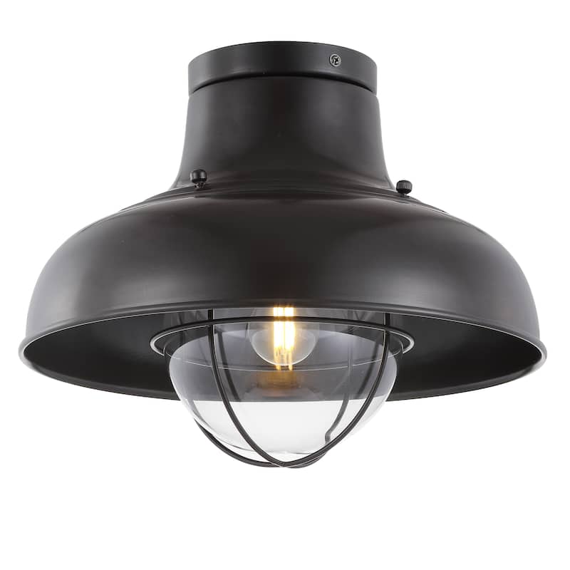 Jobs 13" Metal LED Semi-Flush Mount, Chrome by JONATHAN Y