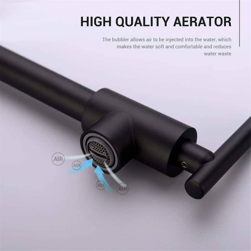 Pot Filler Faucet Wall Mount Folding Kitchen Sink Faucet Double Joint Swing Arm Articulating Commercial Double Handle Taps