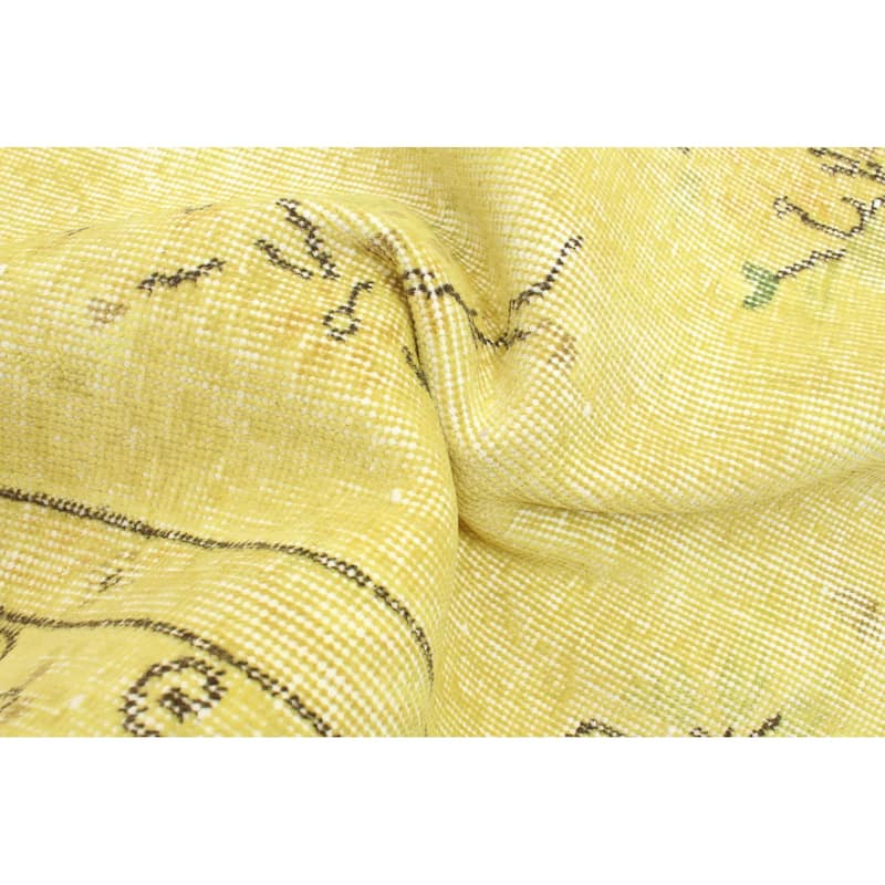 ECARPETGALLERY Hand-knotted Color Transition Light Yellow Wool Rug - 5'2 x 9'2