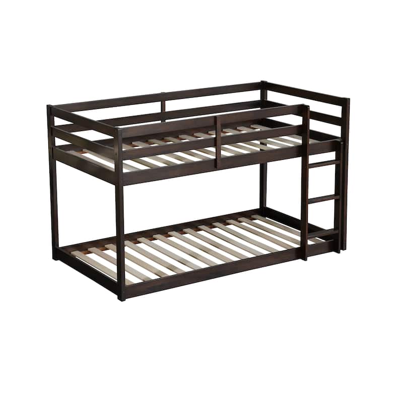 Twin Loft Bed with Dual 13-Slat Platforms and Low-Profile Design (200lb Capacity per Level)