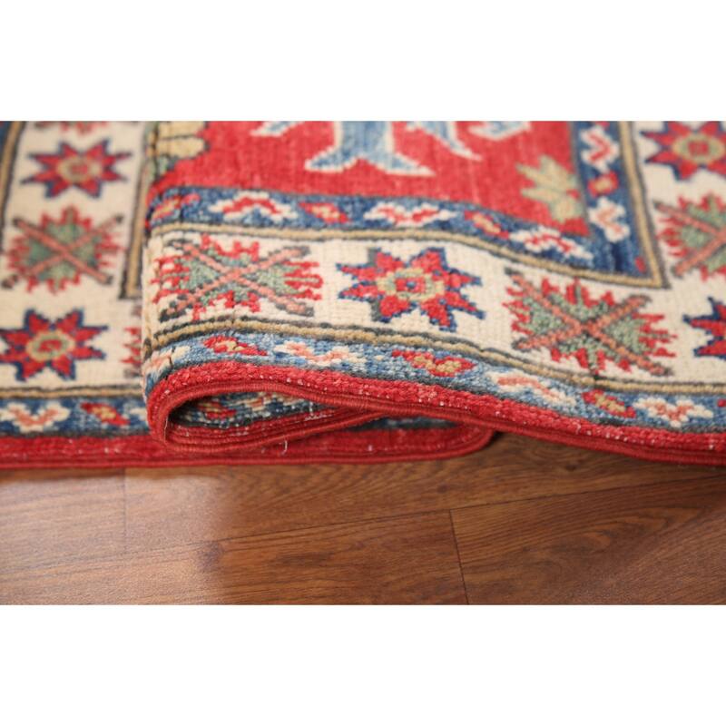 Red Kazak Oriental Accent Rug Handmade Traditional Wool Carpet - 2'1"x 2'10"