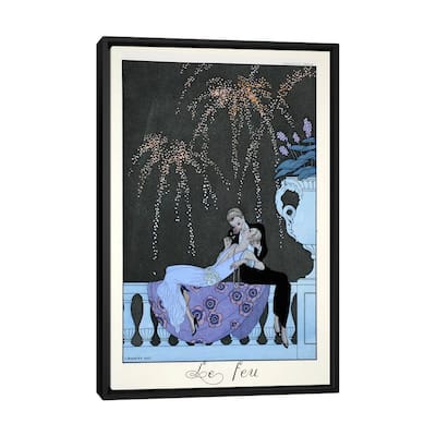 iCanvas "Fire, from 'Falbalas & Fanfreluches, Almanach des Modes Presentes" by George Barbier Framed Canvas Print