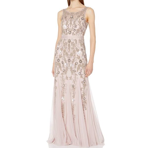 Shop Adrianna Papell Womens Gown Pink Size 6 Illusion Yoke