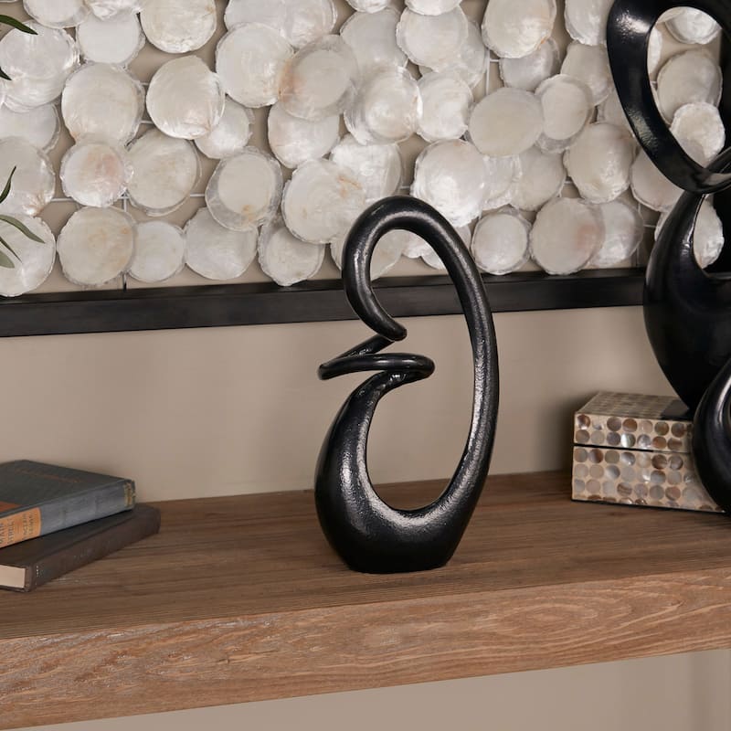 Classy Aluminum Metal Swirl Abstract Sculpture - Dark Gray or Gold - Dark Gray