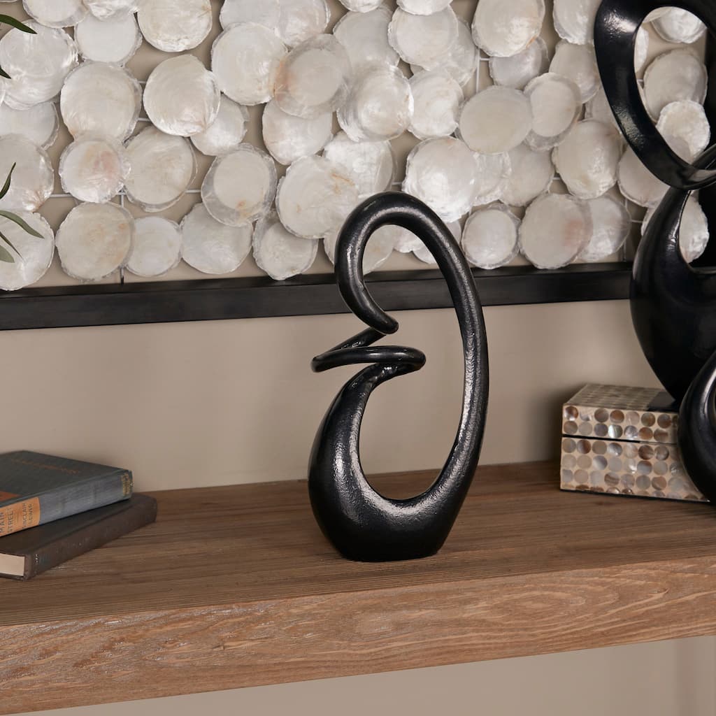 Classy Aluminum Metal Swirl Abstract Sculpture - Dark Gray or Gold