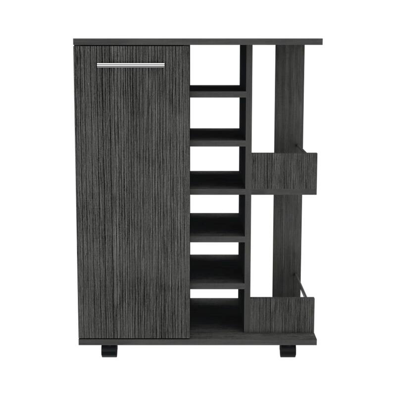 Bartlet 2-Shelf 6-Bottle Bar Cart with Division for Kitchen, Party and Living Room