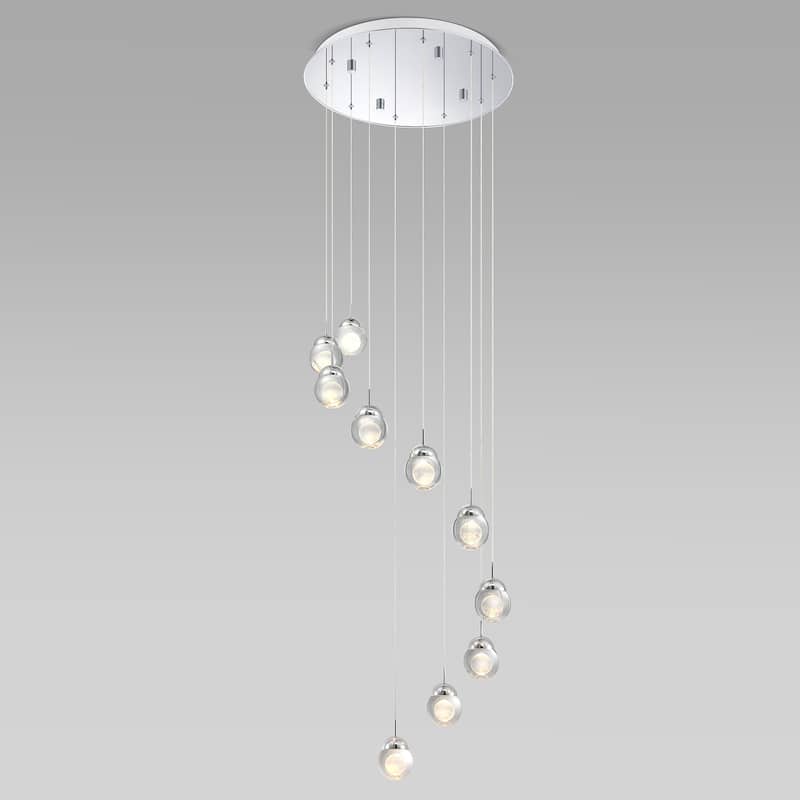 10-Light LED Chandelier Chrome Chandelier Modern Chandeliers - 10-Light Chrome