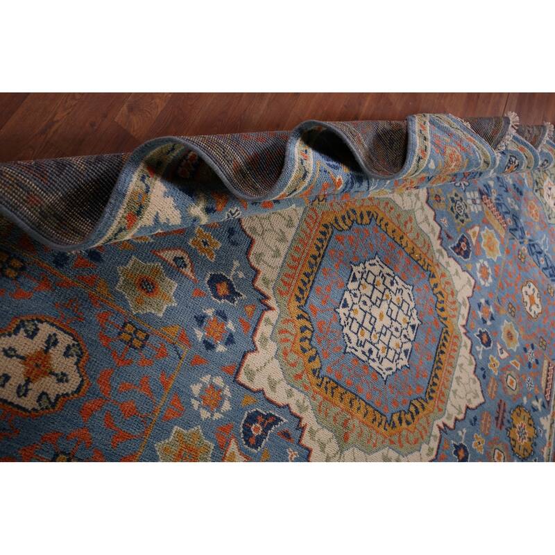 Geometric Khotan Indian Area Rug Handmade Wool Carpet - 8'9"x 11'8"