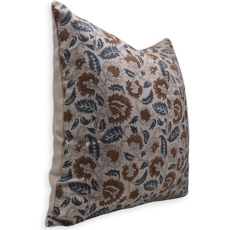 Fabdivine Linen Farmhouse Block print pillow Cover