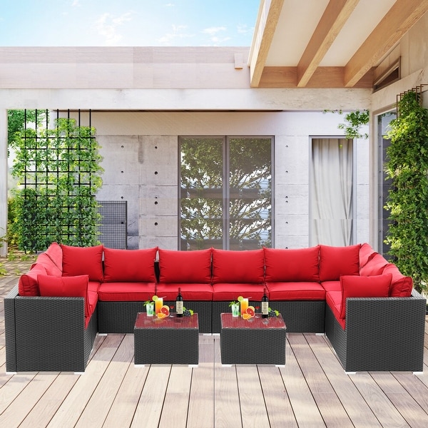 Ainfox Outdoor Rattan Sectional Sofa Patio Wicker Furniture Set. Opens flyout.