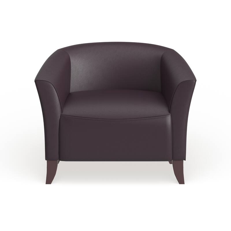 LeatherSoft Chair with Wood Feet - 33.5"W x 31"D x 29"H