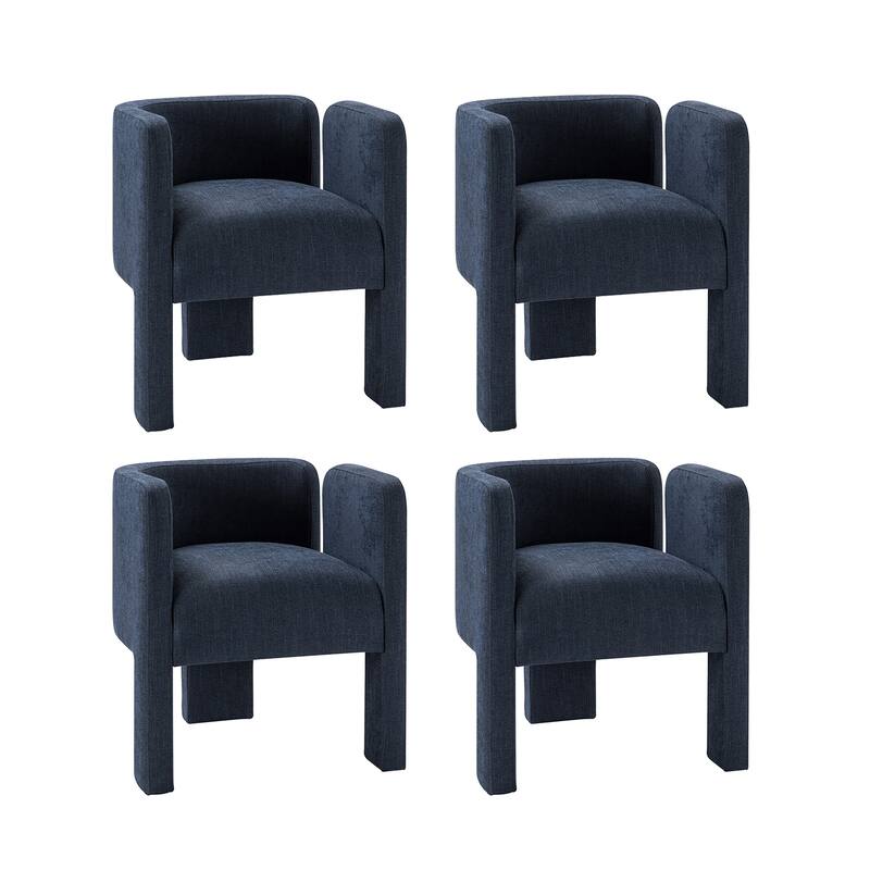 Eugen Modern Low Back Dining Chair with Three-legged Design Set Of 4 By HULALA HOME