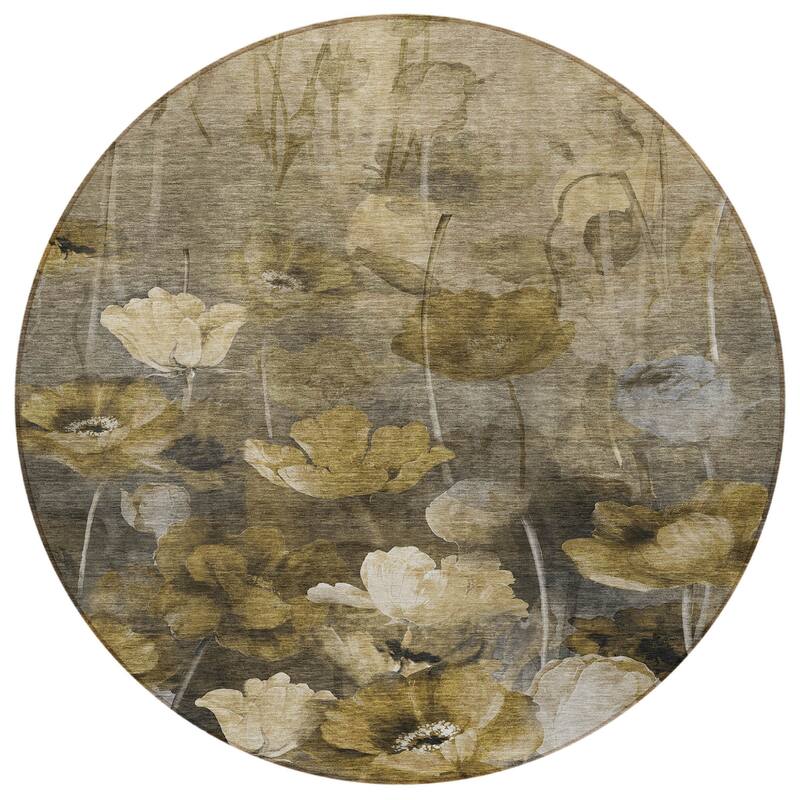 HomeRoots Floral Transitional Rectangle Outdoor Rug