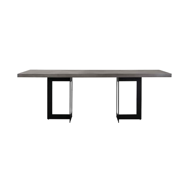 Odet 87" Concrete and Metal Double Pedestal Dining Table