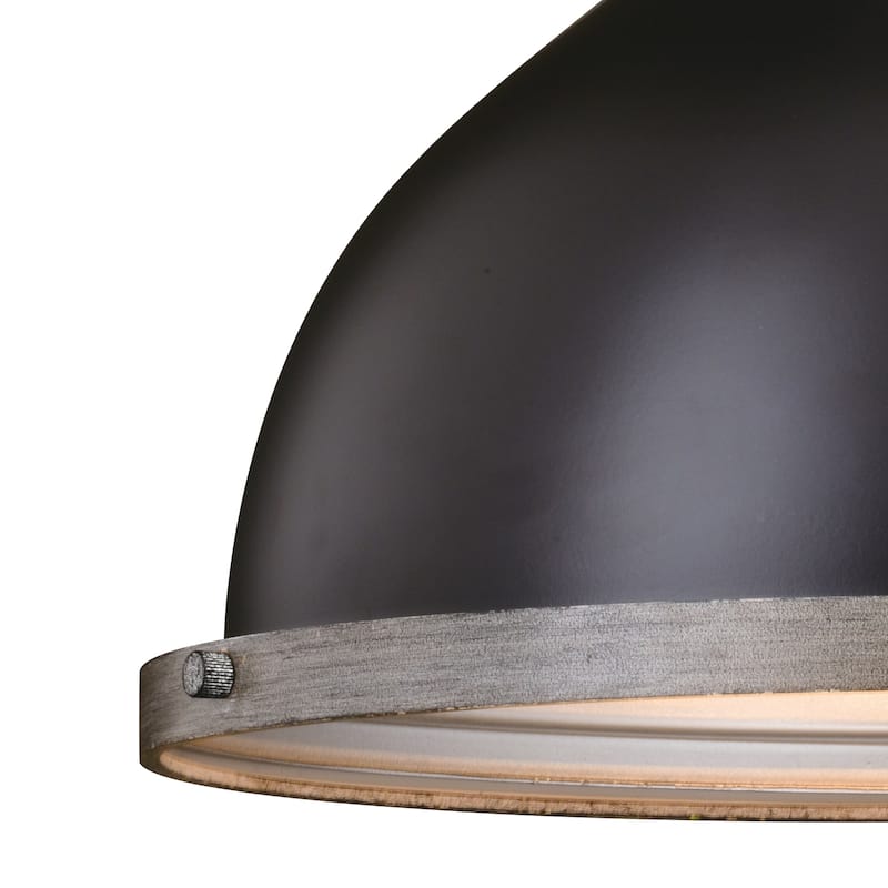 Sheffield 1L Dark Bronze and Gray Farmhouse Dome Pendant Light