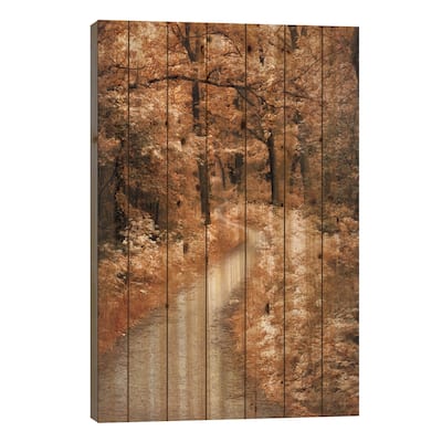 Winding Path Print On Wood by Lars van de Goor - Multi-Color