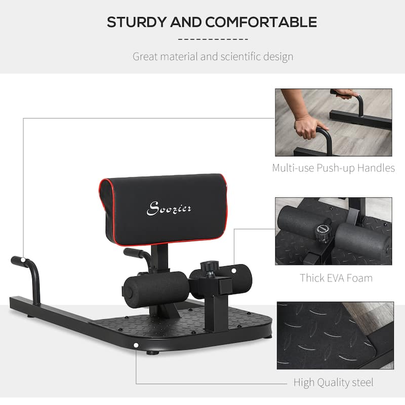 Soozier Multifunctional Abs Glutes Quads Training Workout Exercise Machine - Black