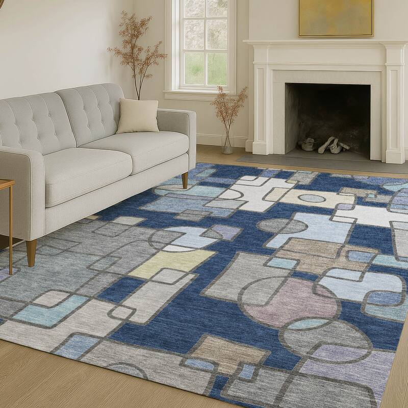 Machine Washable Indoor/ Outdoor Contemporary Prenner Chantille Rug