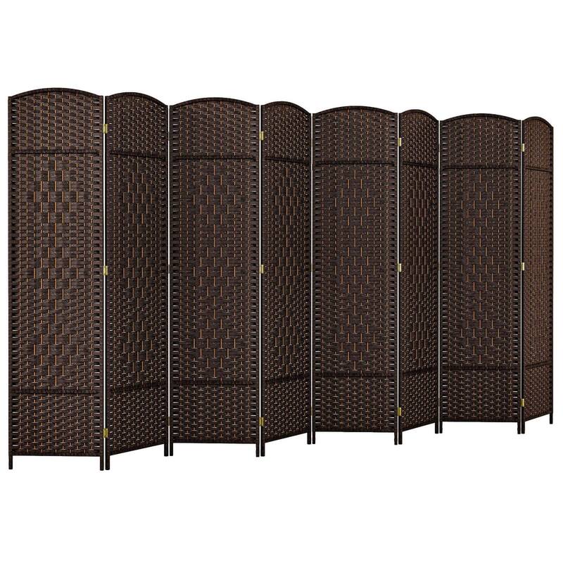 Costway 8-Panel Room Divider 6 FT Tall Folding Privacy Screen with - See Details - Brown