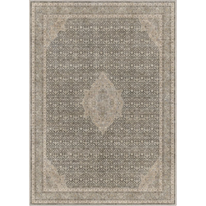 Well Woven Asha Lilith Persian Oriental Vintage Area Rug - 7' 7" x 9' 10" - Grey Beige - Rectangle