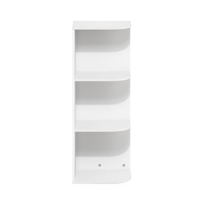 Furinno Pasir 3-Tier Corner Open Shelf Bookcase - White