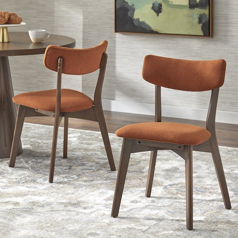 Lifestorey Cari Solid Wood Dining Chair (Set of 2) - Autumn Orange