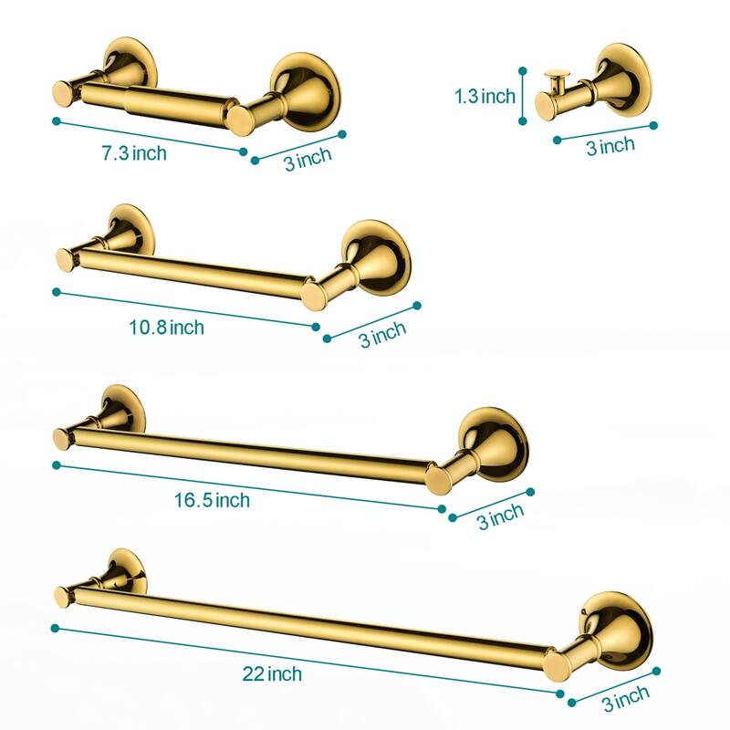 6 Piece Bathroom Towel Rack Set Wall Mount