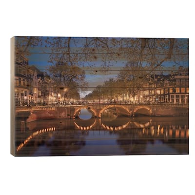 Amsterdam Lights, Amsterdam, The Netherlands Print On Wood by Jim Nilsen - Multi-Color