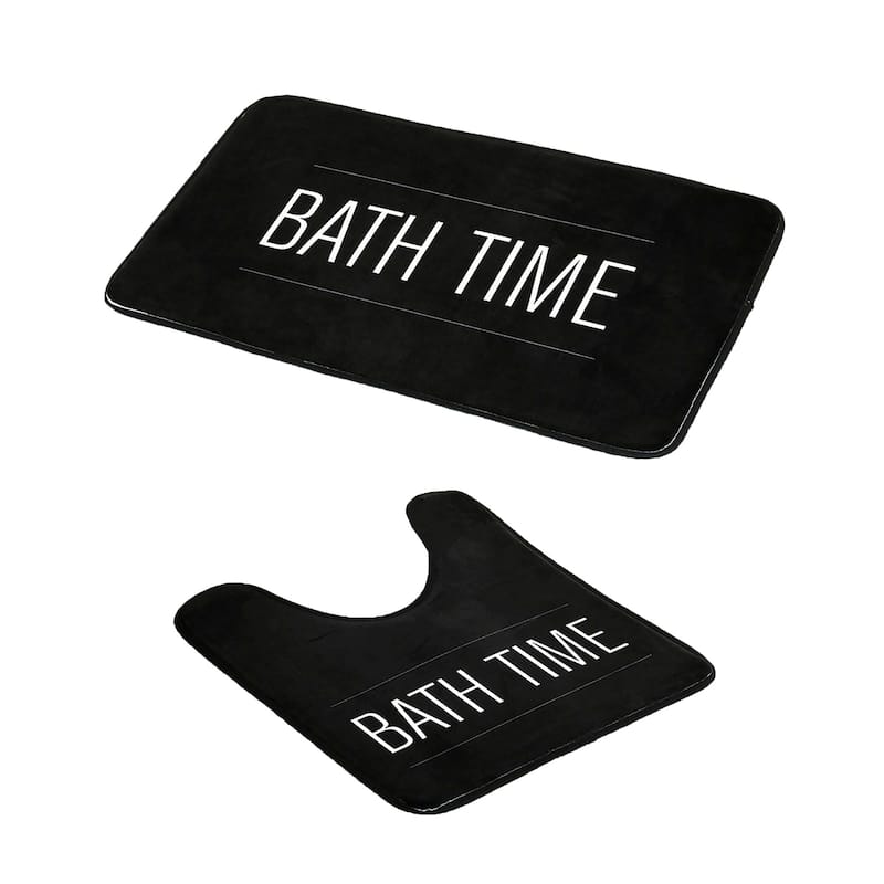 Non-Slip Microfiber Bathmat or Contour Rug Bath Time Design