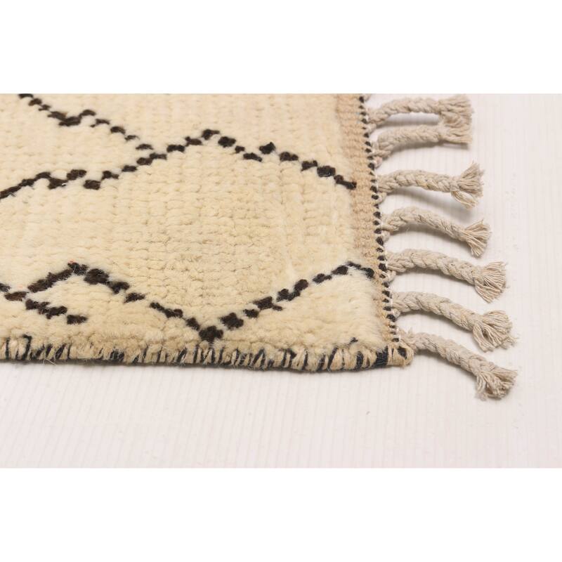 ECARPETGALLERY Hand-knotted Pak Finest Marrakesh Cream Wool Rug - 9'0 x 12'5