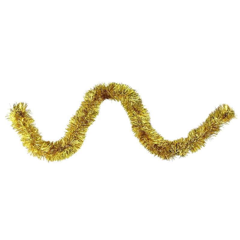 50' x 2.5" Christmas Foil Tinsel Garland - Unlit - Deep Gold
