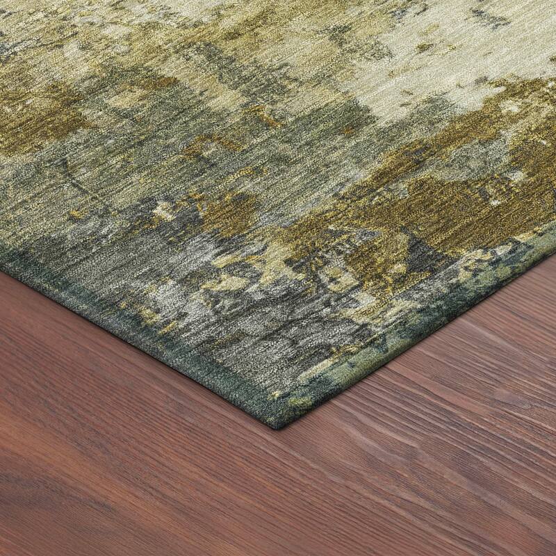 Machine Washable Indoor/ Outdoor Casual Contemporary Chantille Rug