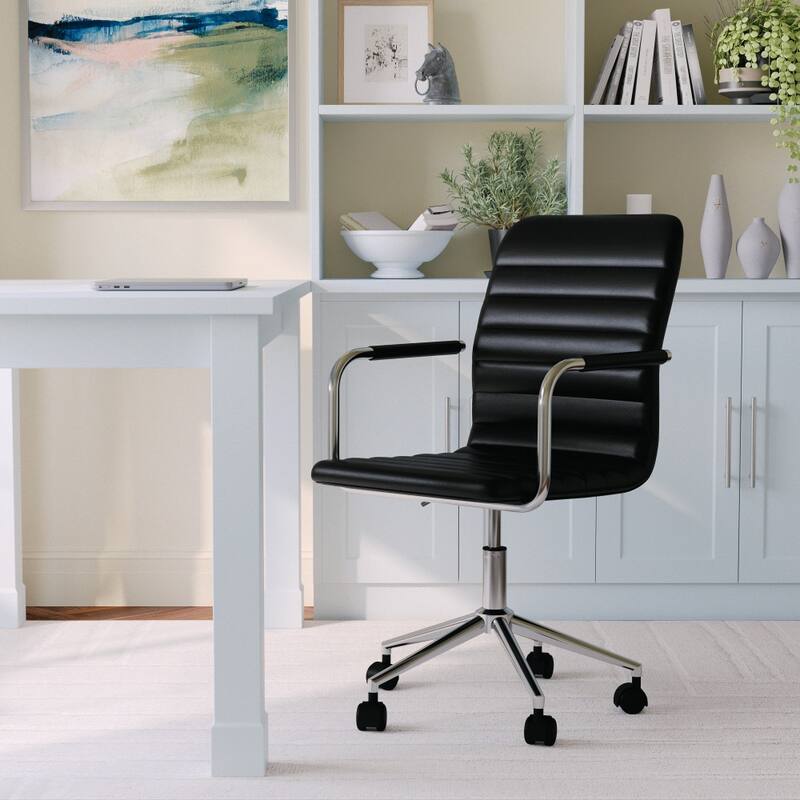 Martha Stewart Upholstered Swivel Office Chair
