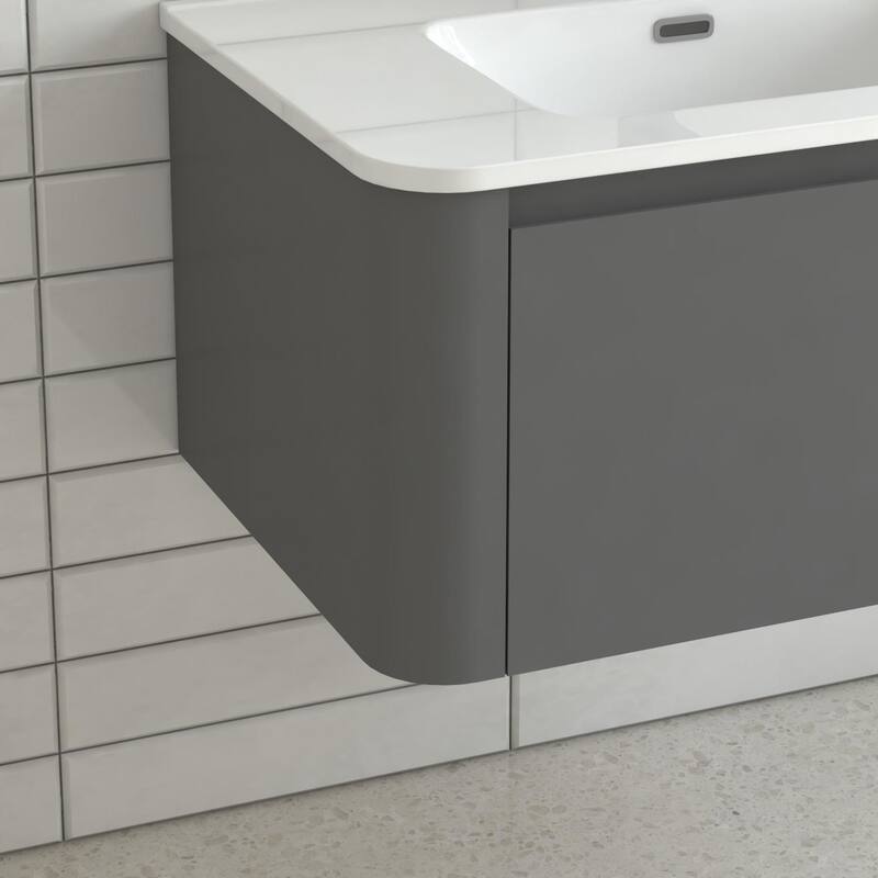GDF Studio - Greyson American Design Floating Bathroom Vanity with Integrated Ceramic Basin and Soft-Close Drawer