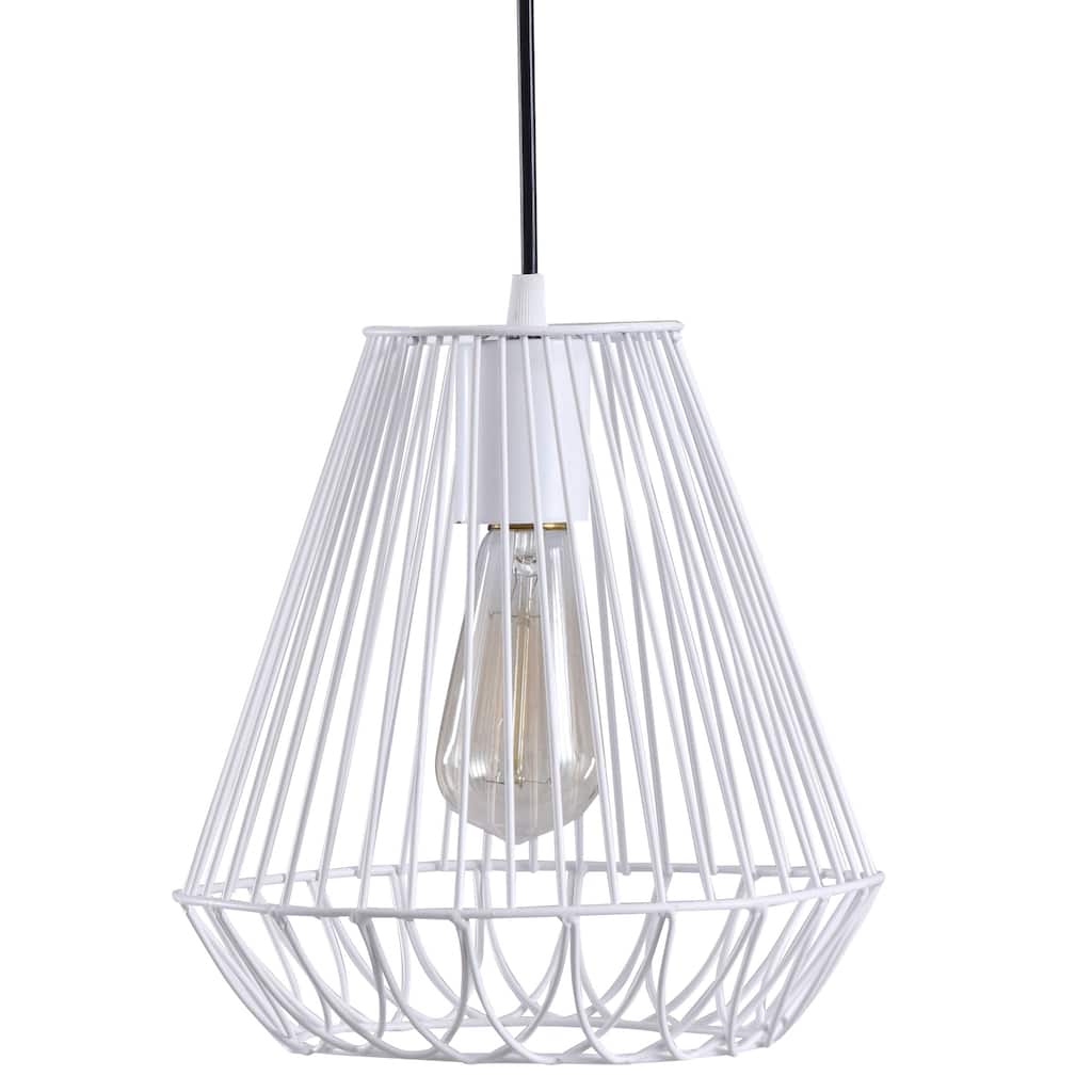 Metal Pendant - Open White Shade