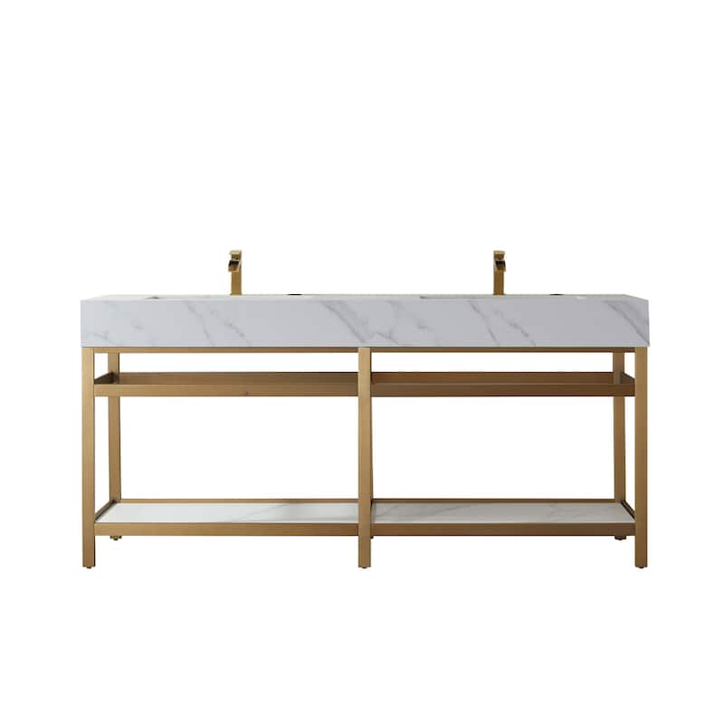 Bilbao 72" Vanity ,stainless steel bracket and Countertop,no Mirror