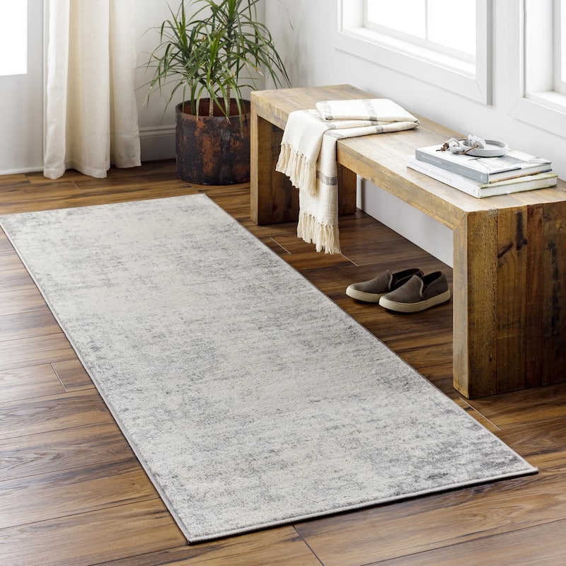 Livabliss Roma Minimalist Abstract Area Rug - Medium Grey - 2' 7" x 7' 3"