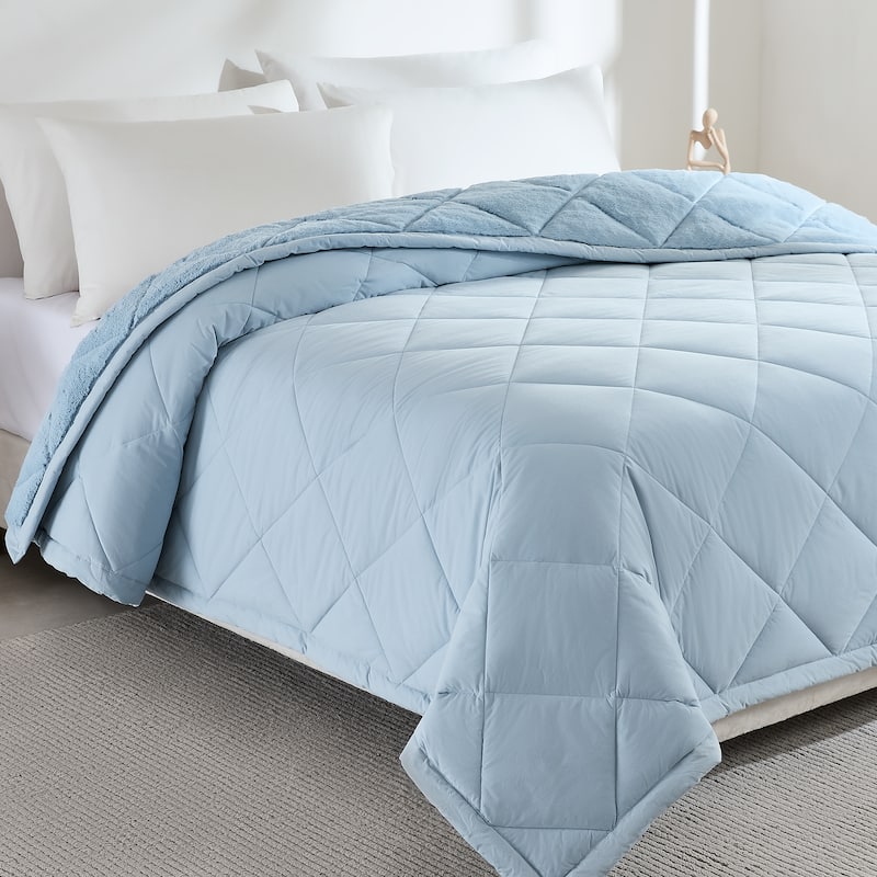 Cloud Top PrimaLoft Plush Blankets & Throws by DOWNLITE - King - Foggy Blue