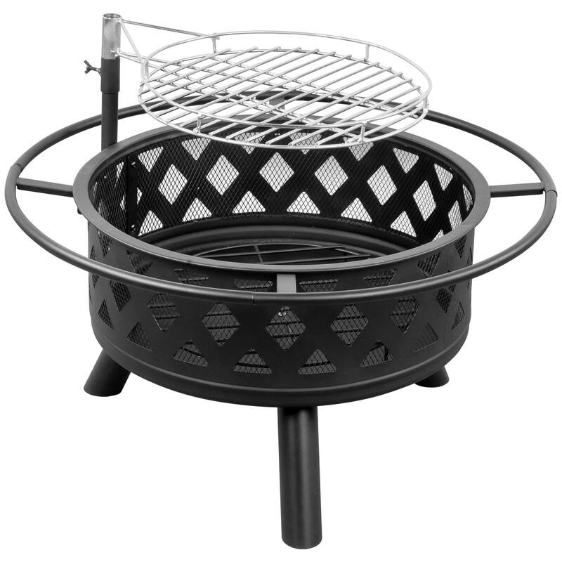 38-inch Outdoor Fire Pit Table with Cooking Grates