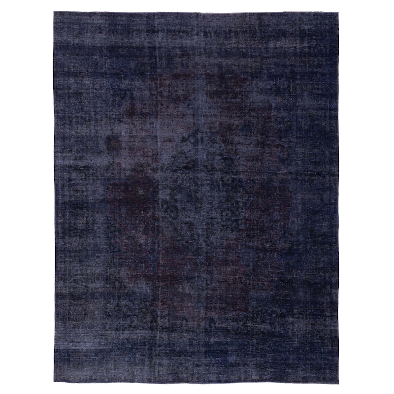 ECARPETGALLERY Hand-knotted Color Transition Dark Navy Wool Rug - 9'10 x 12'4