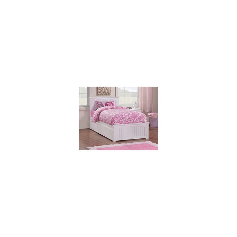 Island Oasis Twin XL Platform Bed with Trundle - White Finish