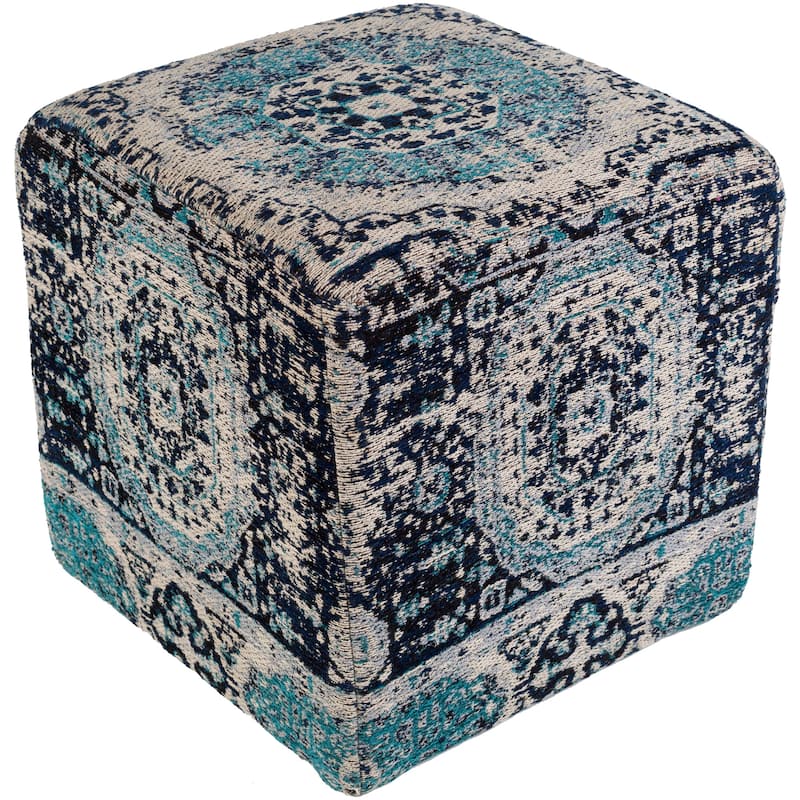 Fremont Traditional Oriental Navy Pouf