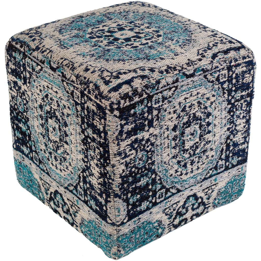 Fremont Traditional Oriental Navy Pouf