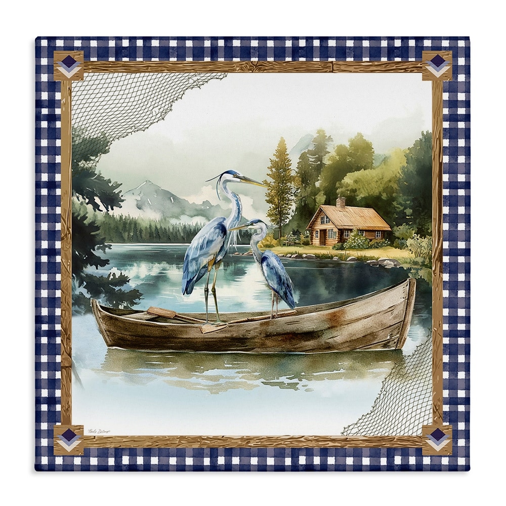 Stupell Herons on Boat with Tartan Canvas Wall Art Design By Nicole DeCamp