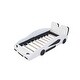preview thumbnail 5 of 10, Twin Race Car-Shaped Bed with Wheels, White
