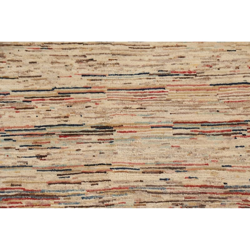 Modern Striped Gabbeh Kashkoli Area Rug Wool Hand-knotted Foyer Carpet - 2'10" x 3'10"