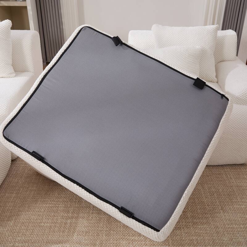 Modern Upholstered Accent Chair with Pillow and Ottoman,No Assembly Required