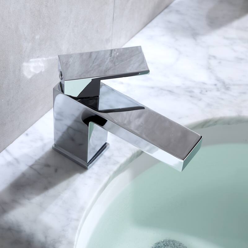 Luxier BSH05-S Single Handle Single Hole Bathroom Faucet with Drain