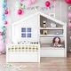 preview thumbnail 2 of 16, Twin Size House Bed with Sofa with Two Drawers and Storage Shelf